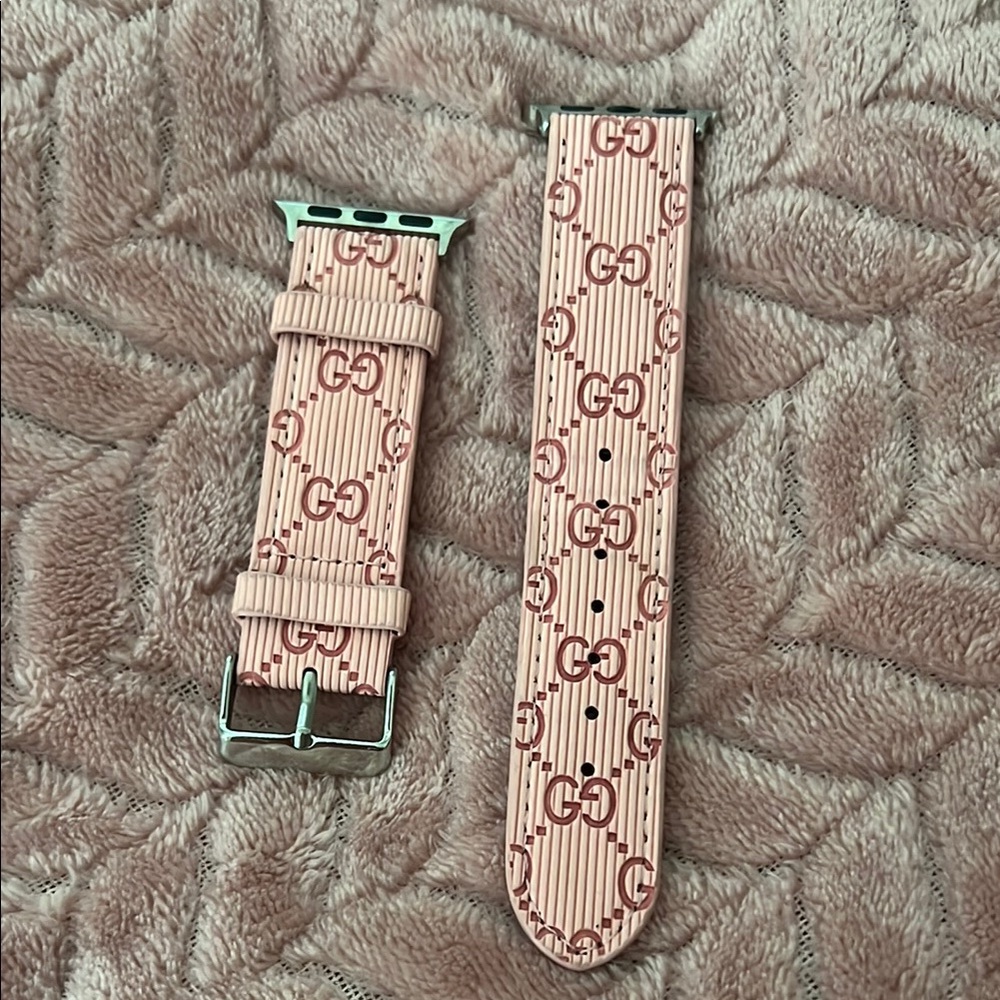 Gucci Pink Striped Apple Watch Band